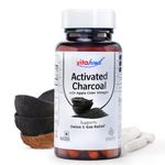 Vitabowl Activated Charcoal with Apple Cider Vinegar | Organic Coconut Shell Derived | Helps in Digestion, Bloating, Liver & Kidney Detox | 60 Veg Capsules