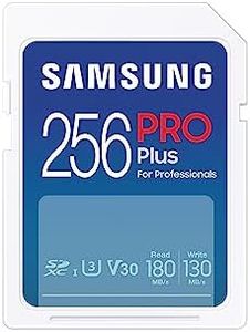 SAMSUNG PRO Plus Full Size 256GB SDXC Memory Card, Up to 180 MB/s, Full HD & 4K UHD, UHS-I, C10, U3, V30 for DSLR, Mirrorless Cameras, PCs, MB-SD256S/AM, 2023