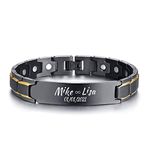 Customize Bracelet for Men Adjustable Wristband Personalized Cuff Stainless Steel Jewellery Anniversary Birthday Gift for Dad Husband Boyfriend,Style 4