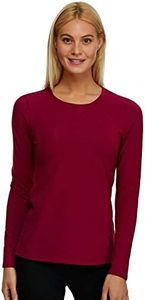 Felina Women's Key Item Long Sleeve Crew Neck Tee Sleepwear, Beet red, L