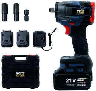 Voltcraft 21V Heavy Duty Cordless Impact Wrench 1/2",Brushless Motor with Powerful 500NM Torque|3000mah 2 Batteries|Fast Charger| 2 Scokets| 1/2" to 1/4" Adapter |With 3 Speed & Auto Stop Function