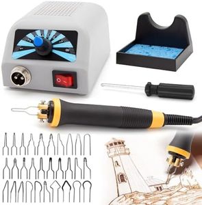 Luriseminger Kit de Pyrogravure au Bois, 60W Machine à Pyrogravure avec 30 Têtes de Stylo, 100-800°C Température Réglable Woodburner avec Station de Fer à Souder à Chauffage Rapide