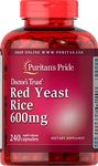 Puritans Pride Red Yeast Rice 600 mg Capsules, 240 Count