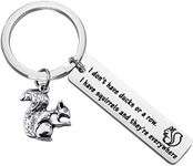 SEIRAA Squirrels Jewelry Gift for Squirrels Lover I don't Have Ducks Or a Row I Have Squirrels Keychain Gift for Friends (squirrels are everywhere keychain)