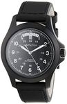 Hamilton Watch Khaki Field King Auto | Swiss Made | 40mm Stainless Steel Case | Black Dial Analog Watch | Black Leather Strap (Model: H64465733), Black, Strap.