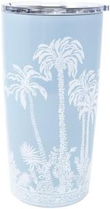 Lilly Pulitzer 20 Oz Insulated Tumbler with Lid, Stainless Steel Mug, Double Wall Metal Tumbler for Hot and Cold Drinks, Palms Way Home