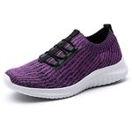 TIOSEBON Women's Lightweight Casual Walking Athletic Shoes Breathable Running Slip-On Sneakers 9 US Purple