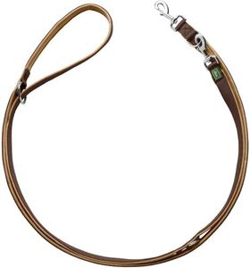 HUNTER Verstellbare Führleine NEOPREN, Farbe: braun/caramel, strapazierfähiges Nylon, 3-fache Verstellmöglichkeit, weiche Neoprenpolsterung, ideal für Alltag und Training, Größe: 15/200