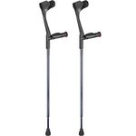 German Forearm Crutches - Anatomical Soft Grip Pair (Pair, Metallic Blue)