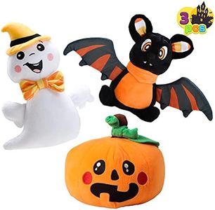 3 Halloween Peluches, Juguete de Peluches Lindos, Fantasma de Peluche y Murciélago de Peluche y Peluche de Calabaza, Regalo de Juguete de Halloween para Niña y Niño, Decoración Creativa de Halloween