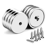 Extreme Power Rare Earth Cup Magnets,1.26 inch Diameter, Industrial Strength Round Base Neodymium Magnets,95 lbs Holding Force, Pack of 8