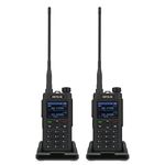 Retevis C62 Walkie Talkies, Dual Band Ham Radio, Walkie Talkies for Adults, 2 Way Radio Long Range, Flashlight, 2000mah, Type-C, Handheld Radio for Hiking/Hunting/Camping (Black 2pack)