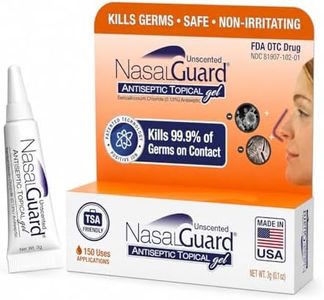 NasalGuard Nasal Antiseptic Gel | Helps Kill 99.9% of Germs Around the Nose | Alcohol-Free, Moisturizing, Daily Use | Drug-Free Protection | 150+ Applications (Unscented, 3g)