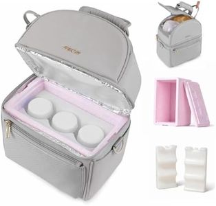SUNVENO Breastmilk Cooler Bag with Detachable Insulation Box Double Decker Lunch Bag (Grey)