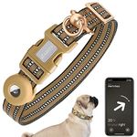 AUROTH Nylon Airtag Dog Collar, Adjustable Air Tag Case Holder Dog Collar For Medium Large Dogs, Airtag Dog Collar Holder With Heavy Duty D Ring Tangle Free,?39.88 cm,W_2.54 cm