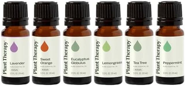 Plant Therapy Breathe Easy Essential Oil Set - Lavender, Eucalyptus, Peppermint, Lemongrass, Orange Sweet, Tea Tree, 100% Pure, Aromatherapy, Therapeutic Grade 10 mL (1/3 oz)