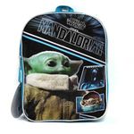 Fast Forward Star Wars"The Child" Baby Yoda 11" Plain Front Mini Backpack, Black, Small