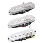 Wilkinson High Output Ceramic Single Coil Pickups Set for Strat Style Electric Guitar, White