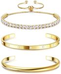 Jstyle 3Pcs Gold Bracelets for Wome