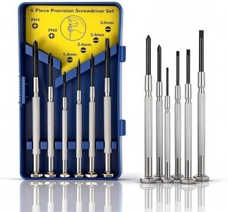 6Pcs Mini Screwdriver Set, Eyeglass Repair Screwdriver, Precision Repair Tool Kit with 6 Different Size Flathead and Philips Screwdrivers, Ideal for Watch, Jewelers