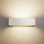 LightHub Modern Rectangle Up Down Gypsum Plaster Indoor Paintable Wall Washer Uplight E14 (SES) Sconce Light Fitting (LED Ready) White (No LED Bulb)