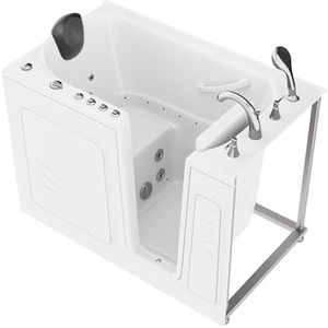 ANZZI Tubs Series Right Drain Quick Fill Walk-In Whirlpool and Air Tub with Powered Fast Drain in White Finish 30 in. x 53 in. | AMZ3053RWD