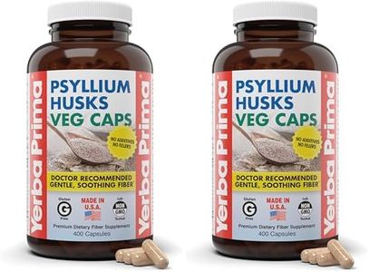 Yerba Prima Psyllium Husks Veg Caps, 400 Capsules (625mg) - Vegan, Non-GMO, Gluten Free, Colon Cleanser, Daily Fiber Supplement for Gut Health & Regularity (Pack of 2)