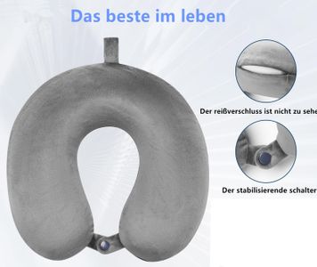 kierain Memory Foam Travel Pillow – Gray Neck Support Cushion