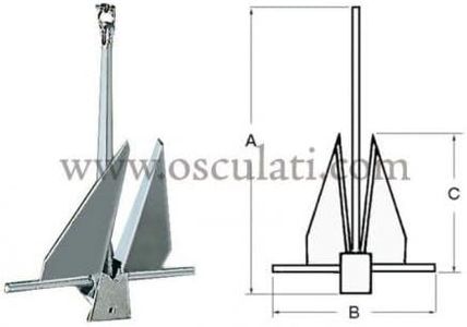 Osculati Danforth anchor 6 kg