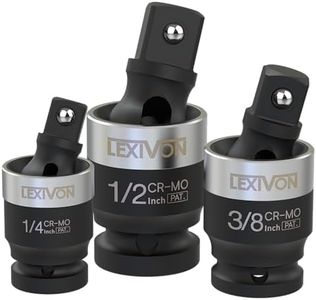 LEXIVON Impact Universal Joint - Patented SLIM Design | 3-Piece 1/2", 3/8", and 1/4" Socket Swivel Set | Chrome-Molybdenum Steel Full Impact Grade (LX-113-S)