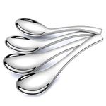 AYFDISHS Soup Spoons,Stainless Steel Table Spoon 6 Inch,Chinese Spoon Heavy Duty Asian Soup Spoon Short Handle Ramen Spoons For Soup Rice Tea Milk,Dishwasher Safe,Set Of 4,Sliver