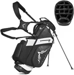 UNIHIMAl 14-Way Golf Stand Bag, PU Leather Golf Bag for Men & Women with Plush Top, 10 Pockets（Including Magnetic Pocket, Cooler Bag）& Adjustable Shoulder Strap