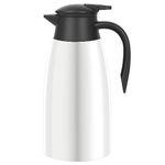 70oz Thermal Coffee Carafe Insulated Coffee Thermos Airpot, Stainless Steel Coffee Carafes Urn For Keeping Hot, Double Walled Insulated Vacuum Flask, Hot Beverage Drink Tea Coffee Dispenser, White