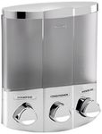 Better Living Products Euro Series TRIO Three Chamber Soap and Shower Dispenser, Chrome