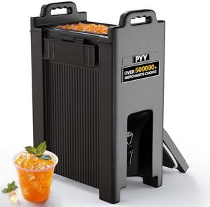 PYY Insulated Beverage Dispenser 5 Gallon - Hot and Cold Drink Container with Handles, Thermal Drink Dispenser Cooler Server carrier For Commercial Catering Black