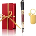 Yastar Personalized Fountain Pen with a Custom Keychain-Medium Point Nib with Gift Box Nice Souvenir Gift, Engraving with Your Name/Message/Phone number on the Pen Nice Gift for Men Women