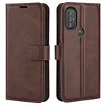 Flip Case for Moto G Power 2022 Wallet Leather Magnetic Protective Cellphone Case for Motorola Moto G Pure 2021 6.5’’ Folio Book Cover with Stand (Brown)