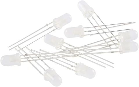 JESSINIE 100pcs 5mm F5 LED Bi-Color Diffused Common Cathode Round Light Emitting Diode Dual Red and Emerald Green Foggy Two Plug-in DIY Kit