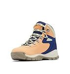 Columbia Women's Newton Ridge Lightweight Waterproof Shoe Hiking Boot, Peach, Dark Sapphire, 9