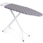 Ironing Board/Table - Oumffy International Quality Ironing Board with Press Holder, Foldable & Height Adjustable/Ironing Board Covers with Foam pad, Make in India. (Lattice Grey)