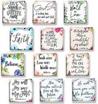 Decorative Magnets - Fridge Magnets - Inspirational Magnets for Refrigerator - Square Refrigerator Magnets - Cute Magnets for Fridge - Bible Locker Magnets for Kitchen- Funny Whiteboard Magnets