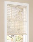 Custom 1 Inch Aluminum Blinds for Windows Cordless Sink Mini Venetian Blinds Aluminum Mini Blinds Cheap for Office Bathroom Blackout Horizontal Blinds. Beige,17" W x(12" H to 98" H Customize)