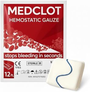 MEDCLOT Hemostatic Dressing Z-Fold 12ft – Military-Proven clotting Gauze for Heavy Bleeding scenarios – Sterile Kaolin-Medical Gauze for Trauma First Aid Kits, for Emergency Survival – 2029 Expiry