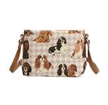 Tapestry Siganre Women's Shoulder Bag, Cross Body Bag with Garden Designs, Cavalier King Charles Spaniel, Taille unique, Crossbody Bags