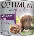 OPTIMUM DOG Puppy Chicken and Rice Wet Dog Food 700g (Pack of 12)