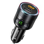 Syncwire Bluetooth Transmitter for Car, 38W PD&QC3.0 Dual USB Charging Bluetooth Car Adapter Microphone & Bass Sound MP3 Music Player FM Car Kit with Hands-Free Calling Support USB Drive