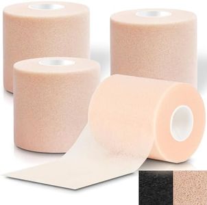 Vive Pre Wrap Athletic Tape (4 Pack - 2.75" Wide) - Prewrap Sports Strips (120 Yards) for Hair, Soccer, Injuries, Ankles, Football, Wrists, Lacrosse, Boxing, Baseball - Breathable, Non-Adhesive