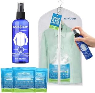 InstaSteam Starter Kit Clothes Steamer, Cruise Ship Approved, Eco-Friendly, Electricity-Free Travel Steamer, Wrinkle Release, Wrinkle Remover, Mini Steamer, Disinfect, Deodorize, (3) Pods, (1) Garment Bag, Insta Steam
