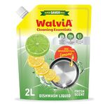 Walvia Dishwash Liquid Gel with Advance Power | Dishwasher Liquid Detergent for a Deep Clean | Tackle Stubborn Grime | Powerful Cleaning Solution for All Utensils - 2L Refill Pack (2 liter)