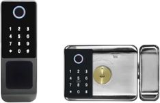 Outdoor Tuya Wifi Waterproof Smart Door Lock,Double Side Fingerprint Sensor Digital Code IC Card TTLock App,Electronic Gate Lock,Smart Lock,Double (No App)